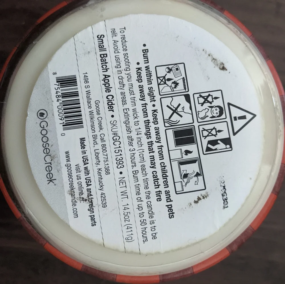 Goose Creek - Small Batch Apple Cider 3-Wick Soy Candle | 14.5 Ounces (45 Hours)